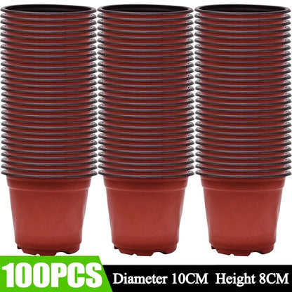 20–100 Pack Seedling Nursery Pots – Reusable 10cm Plant Growing Cups
