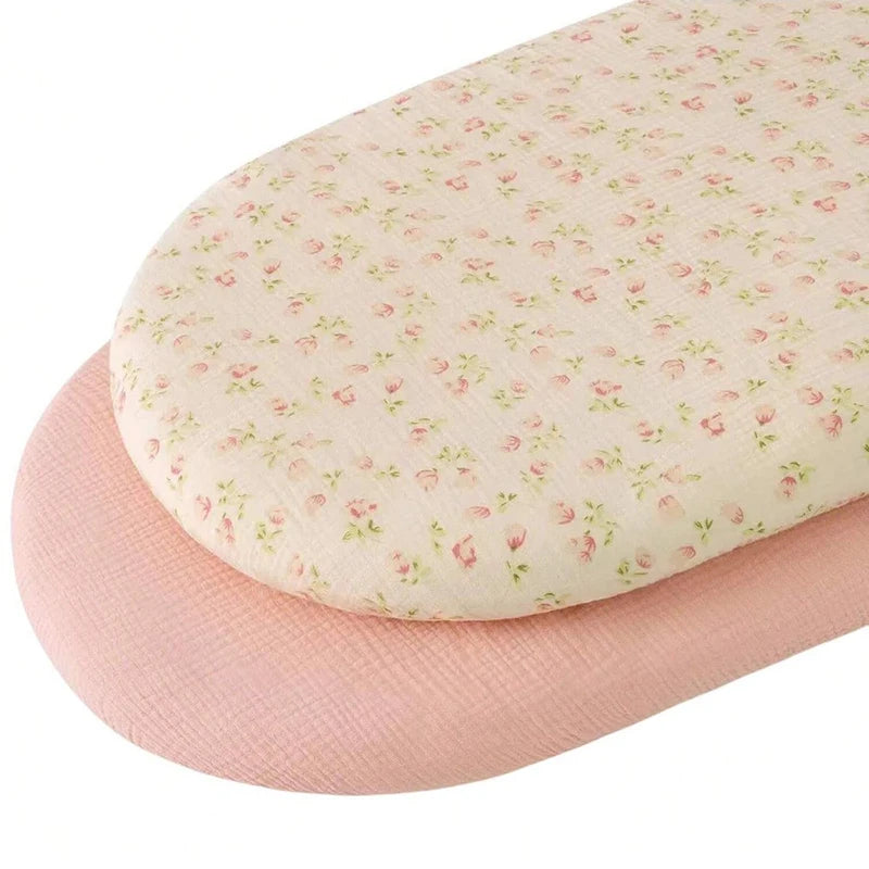 2-Pack Baby Bassinet Sheets – Soft Breathable Fitted Sheets for Bassinets & Changing Pads