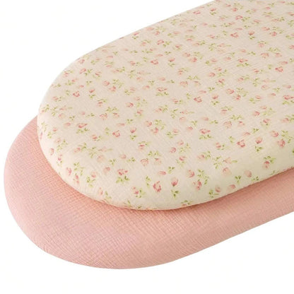 2-Pack Baby Bassinet Sheets – Soft Breathable Fitted Sheets for Bassinets & Changing Pads