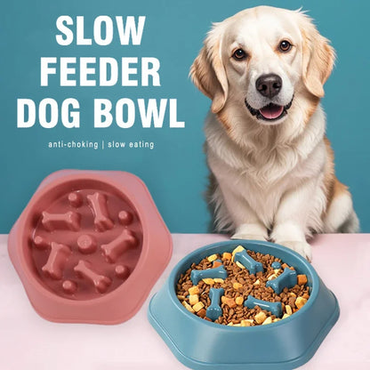 Slow Feeder Dog Bowl – Anti-Gulping Puzzle Feeding Bowl