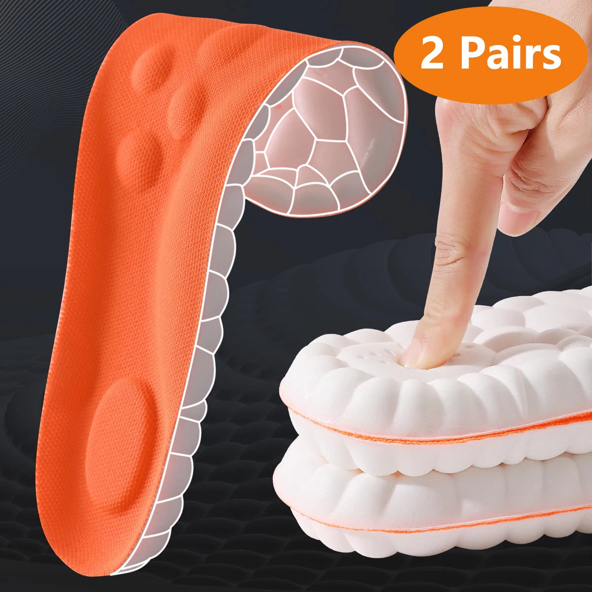 Sports Comfort Insoles – Breathable Arch Support & Shock Absorbing Shoe Inserts (2 or 4 Pairs)