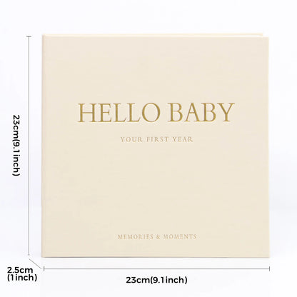 Linen Baby Memory Book – Baby Milestone Journal & Keepsake Album