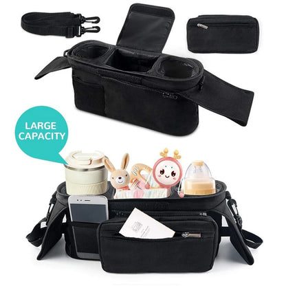 Universal Stroller Organiser Bag – Insulated Cup Holders & Storage