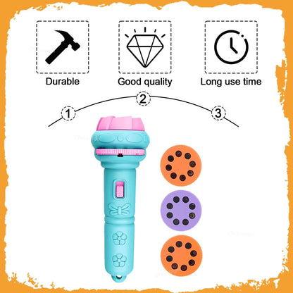 Cartoon Projection Flashlight for Kids – Educational Bedtime Toy