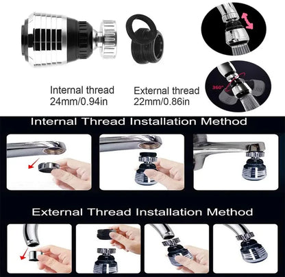 Rotating Tap Extender – High Pressure Kitchen & Bathroom Faucet Attachment