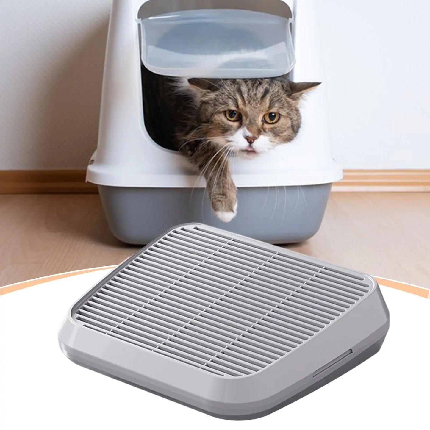 Double-Layer Cat Litter Catcher Step – Non-Slip Litter Trapping Tray