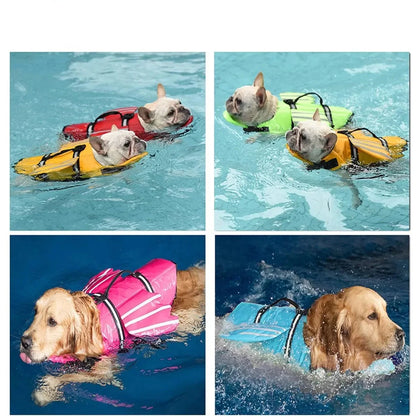 Adjustable Dog Life Jacket with Chin Float & Rescue Handle