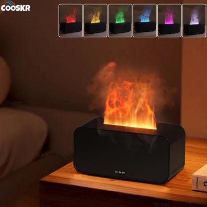 Flame Aroma Diffuser Humidifier – LED Essential Oil Air Humidifier