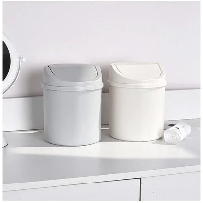 Mini Desktop Rubbish Bin with Flip Lid – Small Plastic Waste Bin for Desk, Bedroom & Bathroom
