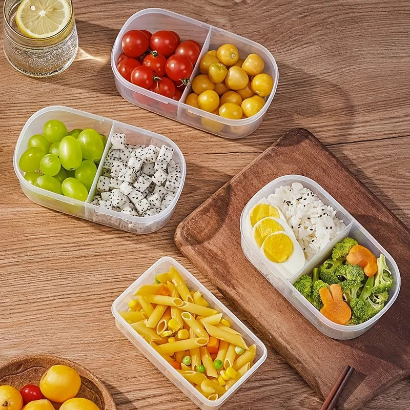 Dual Compartment Food Storage Container – Reusable Sealed Snack, Herb & Spice Box