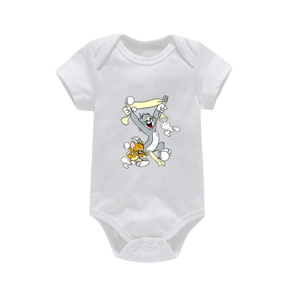 Tom & Jerry Baby Bodysuit – Cotton Short Sleeve Romper 0–24 Months
