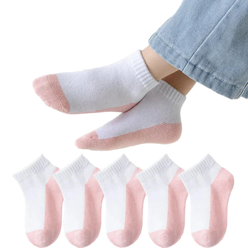 5 Pairs of Cotton Socks – For Boys & Girls (1–12 Years)