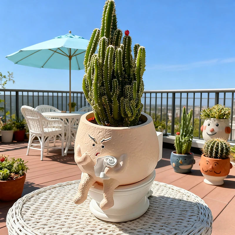 Funny Toilet Planter – Cute Resin Succulent & Small Plant Pot