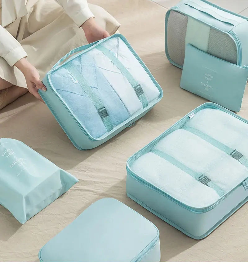7/10-Piece Travel Packing Cube Set – Suitcase Organisers & Shoe Storage Bags