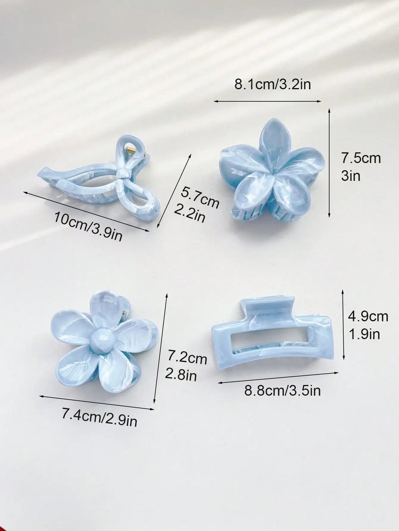 4-Piece Bow Hair Claw Clip Set