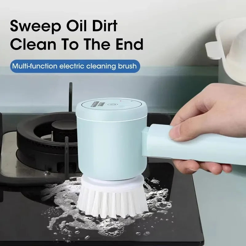 Cordless Electric Spin Scrubber – 5-in-1 Rechargeable Cleaning Brush