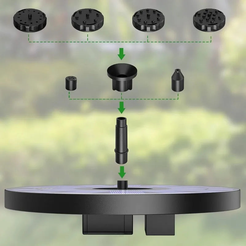 Outdoor Solar Fountain Pump Kit – 6-Nozzle Garden Pond & Bird Bath Fountain