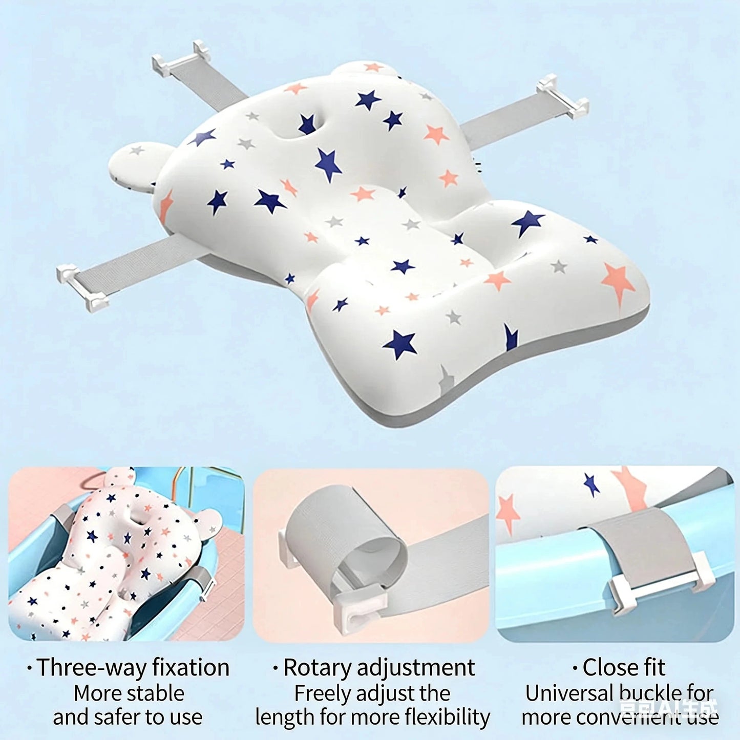 Baby Bath Support Cushion – Adjustable Floating Bath Seat for Newborns