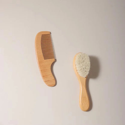 2-Piece Baby Hair Brush & Comb Set – Soft Newborn Grooming Kit
