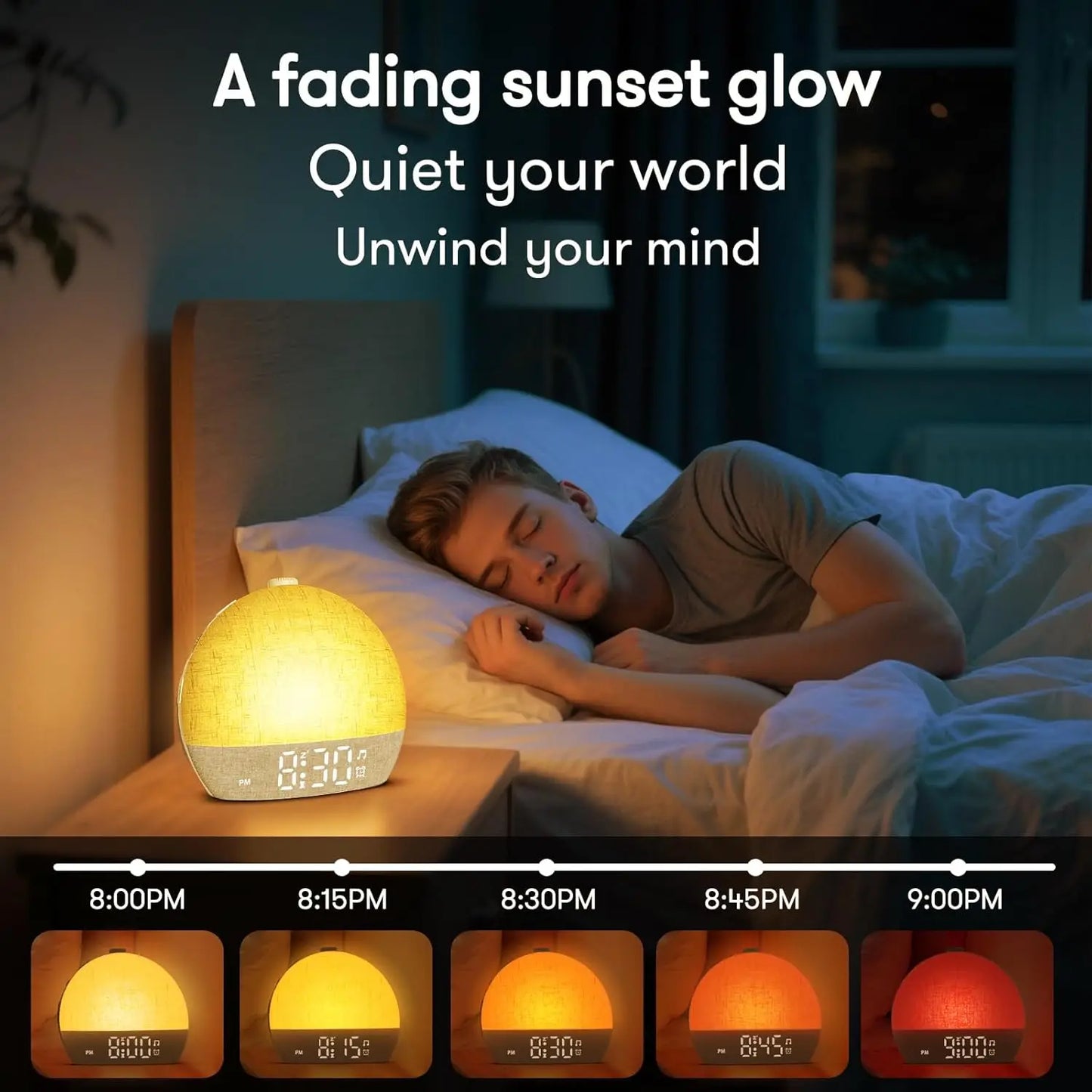 Sunrise Alarm Clock & White Noise Sleep Aid – RGB Wake Up Light