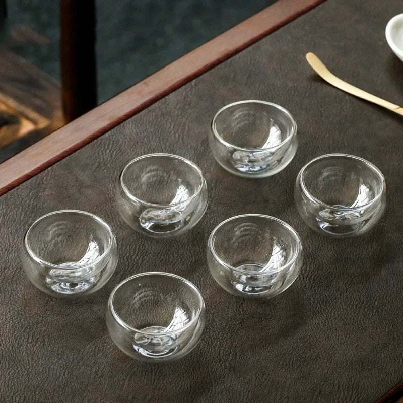 Double Wall Glass Tea Cups – 2 or 6 Piece Borosilicate Cup Set