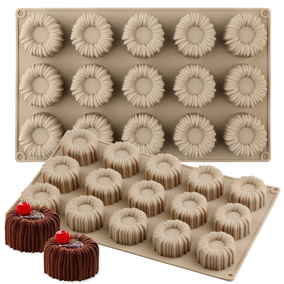 15-Cavity Silicone Mousse Mould – Mini Layered Dessert & Cake Mould