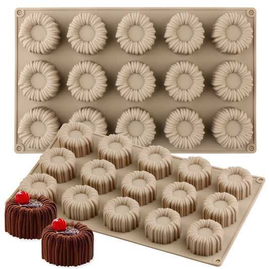 15-Cavity Silicone Mousse Mould – Mini Layered Dessert & Cake Mould