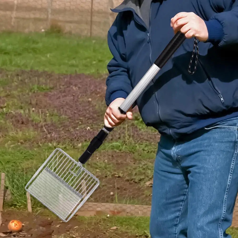 Extendable Chicken Coop Poop Scooper & Sifting Rake