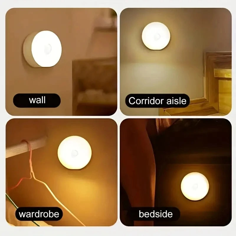 Motion Sensor LED Night Light – Wireless Rechargeable Lamp