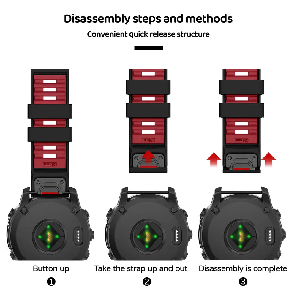 QuickFit Silicone Sports Strap for the Garmin (22mm/26mm) (wide compatibility & 22 colours)