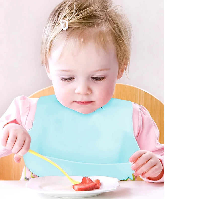 Silicone Baby Bib – Waterproof Food Catching Feeding Bib