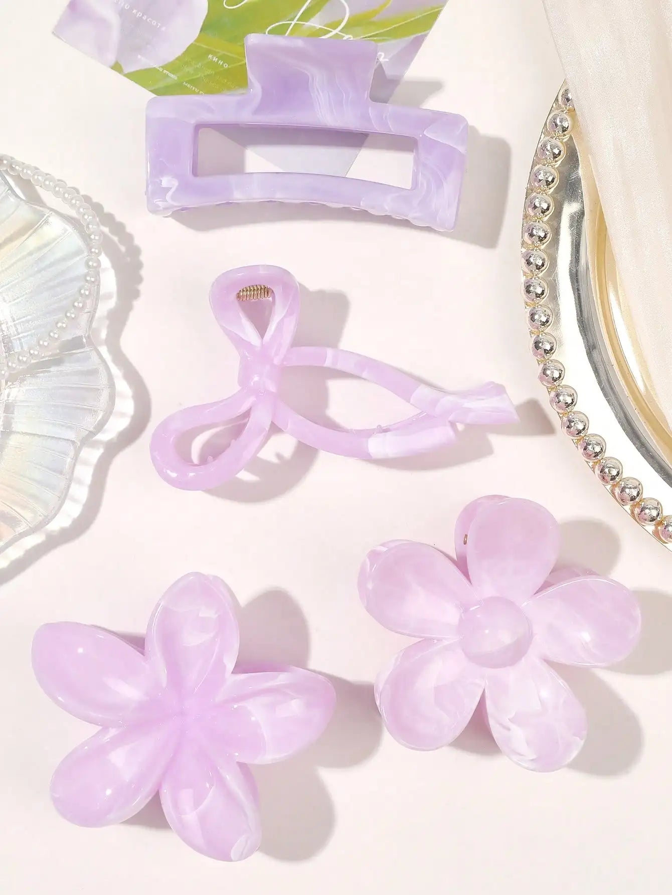 4-Piece Bow Hair Claw Clip Set