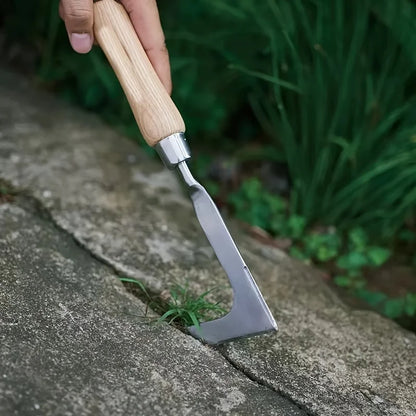 Stainless Steel Weeding Tool – L-Shaped Garden Weed Remover
