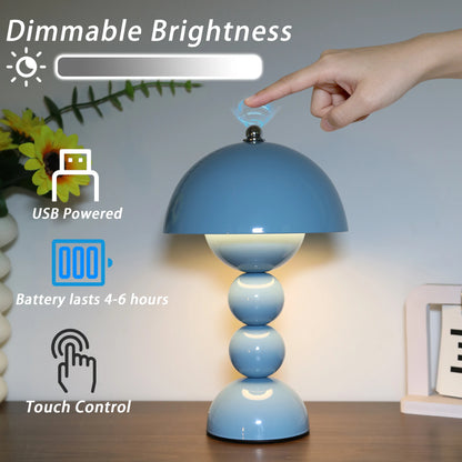 Retro Mushroom Touch Table Lamp – Dimmable Decorative Bedside & Desk Light