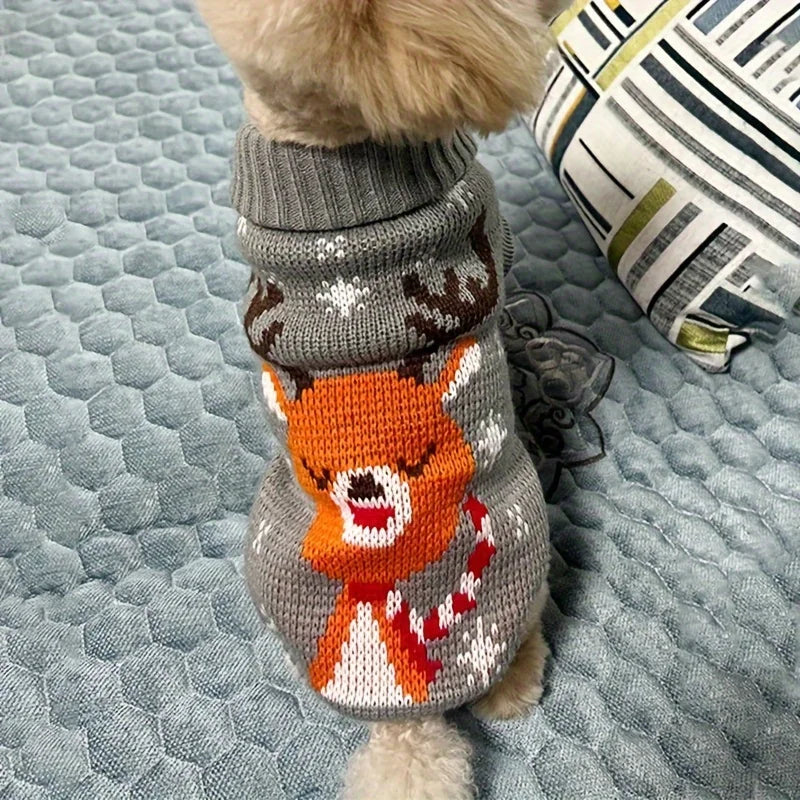 Christmas Knitted Pet Sweater for Dogs & Cats – Festive Winter Jumper for Small Pets