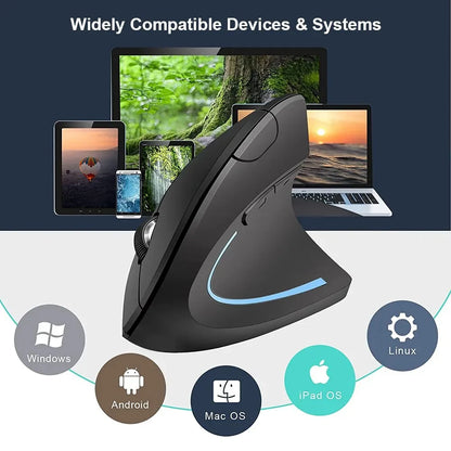 Ergonomic Vertical Wireless Mouse – 2.4GHz 6-Button Adjustable DPI