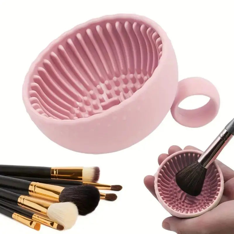 QuickClean Silicone Makeup Brush Cleaner Bowl – Deep Cleaning Scrubber for Makeup Brushes