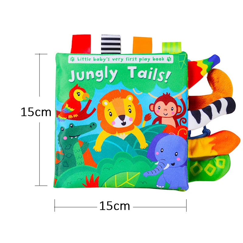 Sensory Baby Cloth Book – High Contrast Touch & Feel Learning Book (0–12 Months)
