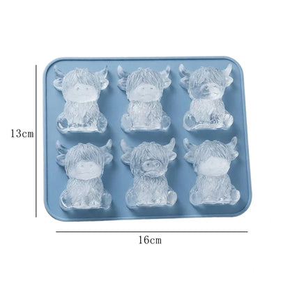Highland Cow Silicone Ice Cube Mould – Cute 3D Ice Tray for Drinks & Cocktails
