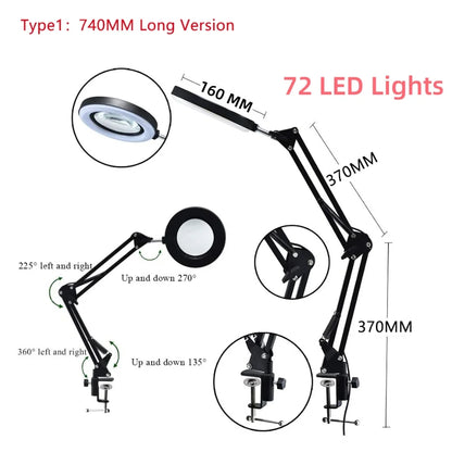 72LED 8X/10X USB Magnifying Glass with 3 Colours Light (10 different variants available)