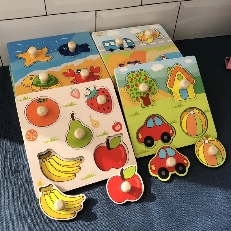 Montessori Wooden Learning Puzzle – Educational Toy for Toddlers (1–3 Years)