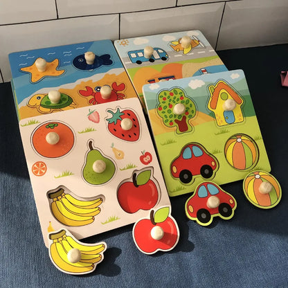 Montessori Wooden Learning Puzzle – Educational Toy for Toddlers (1–3 Years)