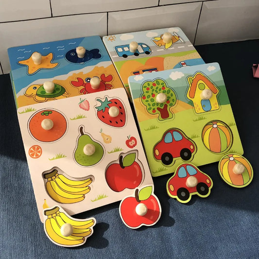 Montessori Wooden Learning Puzzle – Educational Toy for Toddlers (1–3 Years)