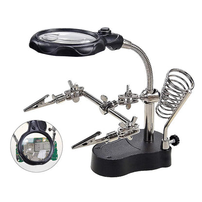 3.5X/12X Welding Magnifier with Auxiliary Clip & Stand