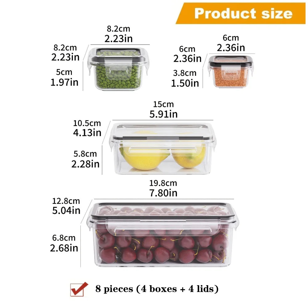 8-Piece Airtight Food Storage Container Set – BPA-Free Kitchen Organisers