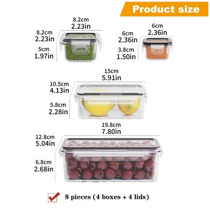8-Piece Airtight Food Storage Container Set – BPA-Free Kitchen Organisers