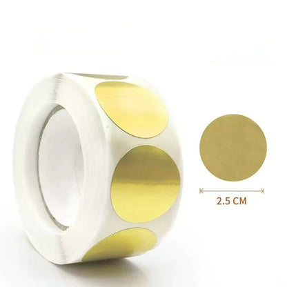 500-Pack Kraft Round Self-Adhesive Labels – Blank Sticker Roll for Organisation & Packaging