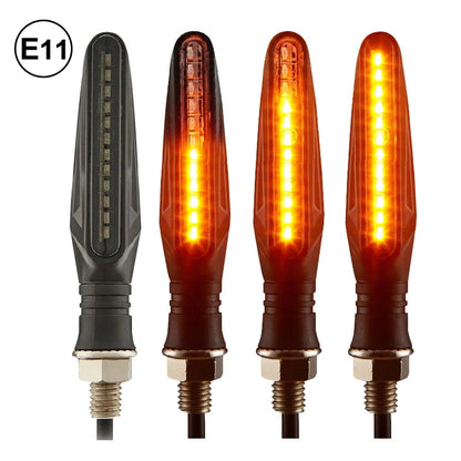 Universal LED Motorcycle Turn Signal Lights – 4-Pack Flowing Amber Indicators (12V)