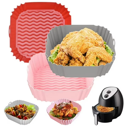 Reusable Silicone Air Fryer Liners – Non-Stick Heat Resistant Air Fryer Baking Tray