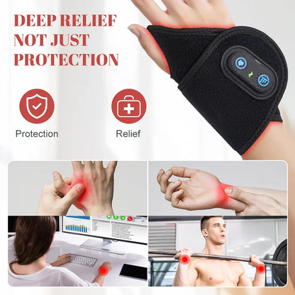 Rechargeable Red Light Therapy Wrist Strap – 660nm & 850nm LED Support Wrap
